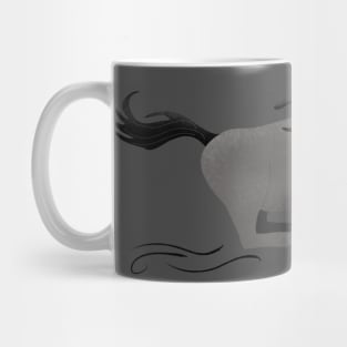 Funny wildebeest running cartoon illustration Mug